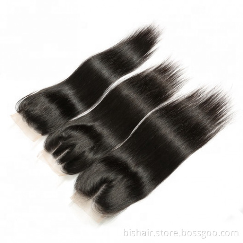 Cuticle Aligned Remy Human Hair Extentions Closure 4x4 Silky Straight Lace Closure 100% Human Hair Extentions